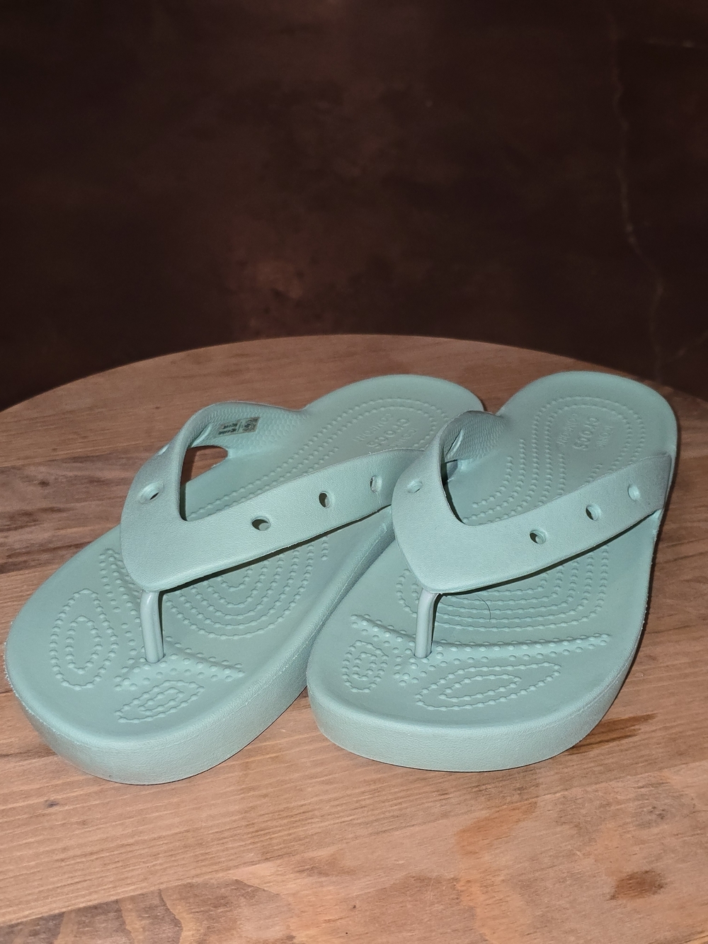 Crocs Classic Platform Flip Flops Jade Stone Green Women’s 7